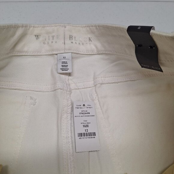 WHBM White House Black Market Pants Cropped Embelished Embroidered Womens 12 - Picture 5 of 10